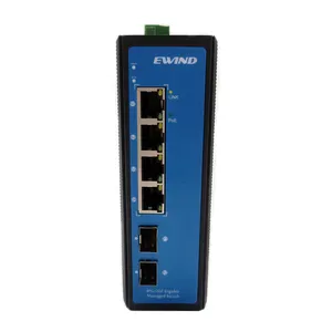 Outdoor Din-rail L2 PoE Switch 4 Port Managed Industrial PoE Switch Redundant Dual Power 4-bit Industrial Terminals