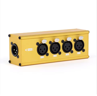 Kotak panggung XLR 4 Channel Splitter, Dmx 3Pin XLR 1xMale ke 4xFemale XLR, ekstender sinyal Audio untuk panggung langsung, Studio rekaman Audio