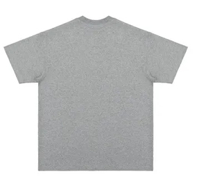 เสื้อยืดคอกลมของผู้ชายสีพื้นสีเทาเข้มผ้าฝ้าย95% หนัก5% ผ้าสแปนเด็กซ์ดีไซน์แฟชั่นโอเวอร์ไซส์ - Product Image 2