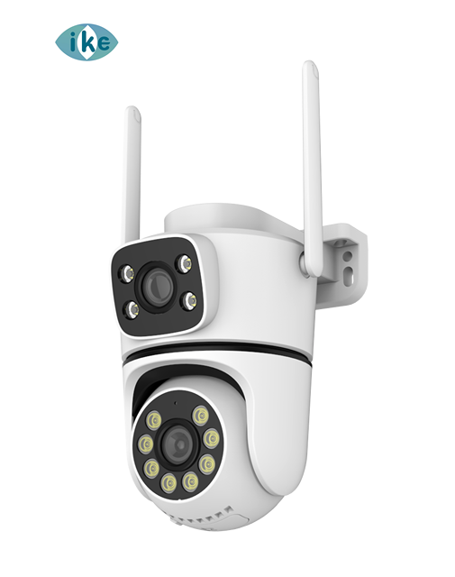 Camhipro Dual Lens 4MP Wireless Security Waterproof Colorful Night Vision IP Camera 90 Degree External Camera CMOS Memory Card