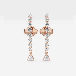 ต่างหูเพชรแท้ทรงหยดน้ำ Ethereal 1 Ctw Trillion Lab Grown Diamond ดีไซน์หรูหราทันสมัยสำหรับผู้หญิง - Product Image 1