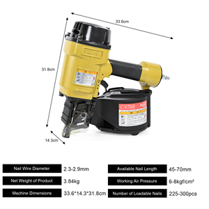 Clavadora Neumática de Bobina CN70B 45/70mm para Reparación de Palets y Cajas de Madera - Product Image 4