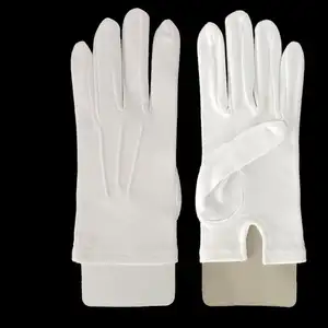 Luvas de mão para desfile de inspector confortável branco 100% algodão para várias ocasiões