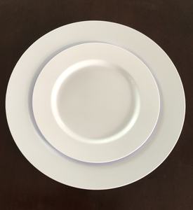 Platos de carga blancos, vajilla de plástico desechable PARA CENA y desierto, libre de BPA, 10,25 pulgadas/7,5 pulgadas - Product Image 3
