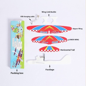 Planeador biplano DIY para niños, Avión de lanzamiento de espuma EPP, modelo eléctrico de carga, Avión de vuelo alimentado por juguete - Product Image 3