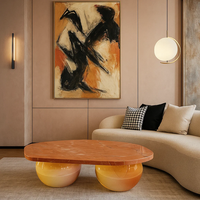 JingYue table élégante transparente personnalisée en résine de luxe meubles fabriqués à la main pour les espaces commerciaux hôtels salons