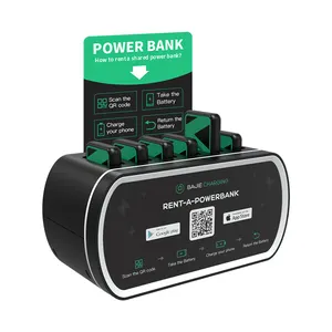 เครื่องหยอดเหรียญแท่นชาร์จโทรศัพท์มือถือเครื่องปล่อยสัญญาณแบบ cank Sharing Power Bank Station