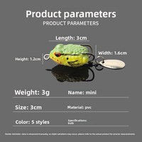 Leurre Souple OEM Personnalisé Mini Grenouille de Surface 3cm 3g avec Hameçon pour Pêche au Poisson-sonde en Eau Salée et Eau Douce