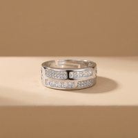 Bague en argent sterling S925 plaqué or avec incrustation de zircon de 1,5 mm, bijoux de mode, design de niche, bague Mobius pour couple, idéale pour un cadeau