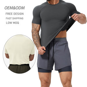 <span class=keywords><strong>T</strong></span>-<span class=keywords><strong>Shirt</strong></span> Sportiva da <span class=keywords><strong>Uomo</strong></span> Personalizzabile Senza Cuciture a Maniche Corte in Jersey Elasticizzato e Traspirante, Ideale come <span class=keywords><strong>Intimo</strong></span> o per Corsa e Jogging - Product Image 1