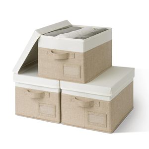 <b>Large</b> Foldable Cloth Storage Boxes with Lids-<b>Wardrobe</b> & Bedroom Organizers - Product Image 1