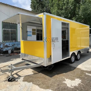 Remorques de camion de nourriture carrées jaunes de 16,4 pieds pour les États-Unis, chariot de nourriture multifonctionnel personnalisé entièrement équipé avec certificat DOT - Product Image 1