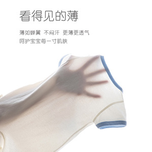 Mameluco de Manga Corta para Bebé, de Algodón Fino y Transpirable, Ropa de Verano Unisex para Bebés con Estampado de Oso - Product Image 2