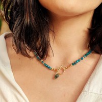 Zooying Ins-style Face Apatite Pierre Naturelle Collier De Perles pour Femmes Non-fading Light Luxe Clavicule et Pendentif Bijoux