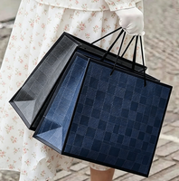 Sacs shopping en papier personnalisés écologiques avec poignée en ruban, sacs cadeaux en papier d'art pour chaussures/vêtements