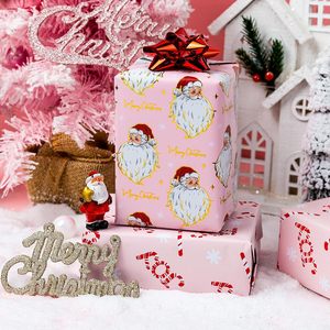 กระดาษห่อของขวัญลายซานตาคลอสสีชมพูทองแบบสองด้าน ลายวินเทจสำหรับสาวๆ ลายไม้เท้าหวาน ขนาด 46.8 ตารางฟุต สำหรับห่อของขวัญและงานฝีมือ - Product Image 6