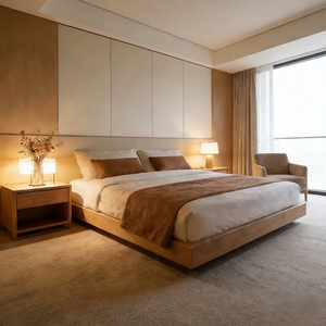 酒店家具制造商 3 5 星级酒店卧室套装豪华酒店床酒店特大床床架带床头柜床头板 - Product Image 3