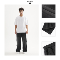 Pantalon de survêtement en jean personnalisé, jean tendance, pantalon de jogging ample, jean décontracté, pantalon cargo à jambe large pour hommes