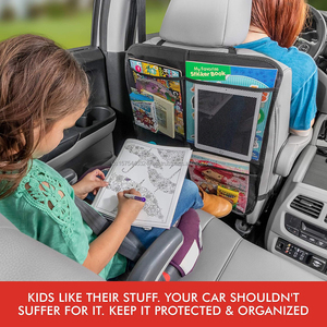 Protecteur de siège arrière de voiture imperméable pour enfants avec 4 poches de rangement en maille - Product Image 5
