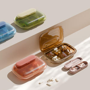 Boîte de rangement de pilules multifonctionnelle en PP durable à 4/6 compartiments, petite, pour voyage hebdomadaire, support de poche portable, vente en gros - Product Image 4