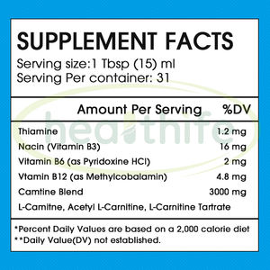 Integratore di nutrizione sportiva l carnitina liquido 3000mg L-carnitina vitamina B3 B6 B12 metabolismo e supporto energetico - Product Image 4