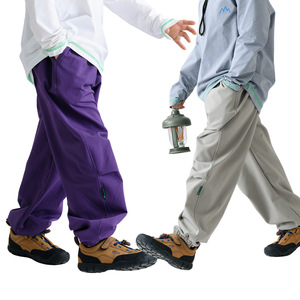 Pantalons de randonnée pour enfants, imperméables, en nylon, séchage rapide, unisexes, vêtements d'extérieur, couleur unie, légers, durables, style montagne printemps - Product Image 1