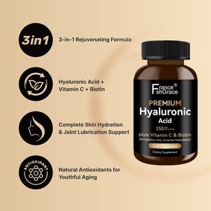 Suplementos de Ácido Hialurónico 250mg para Hombres y Mujeres, Apoyo para la Hidratación de la Piel, Lubricación de las Articulaciones, Salud del Cabello y de los Ojos - Product Image 5