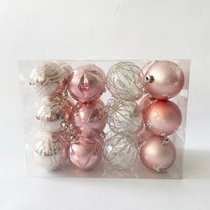 Yiwu commercio all'ingrosso della fabbrica 6 pezzi UV stampato 6cm per Champagne brillante palla di natale forma speciale di plastica ornamenti per feste di natale <span class=keywords><strong>Tr</strong></span> - Product Image 5