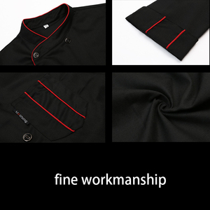 Vestes de chef noires à manches courtes, uniformes de chef à double boutonnage, vestes de cuisine professionnelles pour hommes et femmes, hôtel, bistrot, boulangerie - Product Image 5