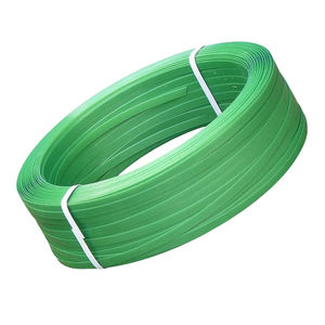 Sangle en <span class=keywords><strong>PET</strong></span> gaufrée verte, épaisseur personnalisée, prix de gros, emballage manuel, biodégradable, certifiée ISO9001, résistance à la traction 50kg-270kg - Product Image 3
