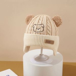 Korean Winter Cute Boys and Girls Little Bear Shape Knitted <b>Protector</b> <b>Ear</b> Keep Warm Beanie Baby Hats Children Pullover Cap - Product Image 5
