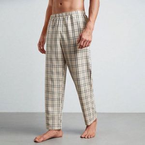 Pantalones de <span class=keywords><strong>pijama</strong></span> a cuadros informales para <span class=keywords><strong>hombre</strong></span>, ropa de dormir de lana <span class=keywords><strong>Polar</strong></span> con cremallera, cintura media y Parte delantera plana para dormir o uso activo - Product Image 5