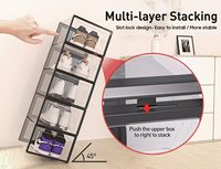 12 pièces organisateur de chaussures boîtes de rangement pour placard en plastique transparent empilable Sneaker conteneurs bacs avec couvercle excellent substitut pour chaussure