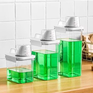 Portable Washing Powder Dispenser with Measuring Cup Airtight <strong>Laundry</strong> Liquid Storage <strong>Jar</strong> for Convenient and Efficient <strong>Laundry</strong> - Product Image 1