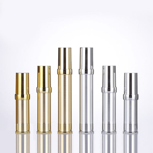 Mini petits flacons cosmétiques vides en plastique de 5 à 30 ml, or et argent, avec pompe sans air pour sérum pour le visage - Product Image 1