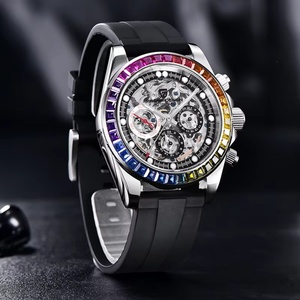 Montre mécanique pour homme PAGANI DESIGN PD1653, design tendance avec lunette arc-en-ciel, verre saphir, design ajouré, montre automatique de luxe - Product Image 5