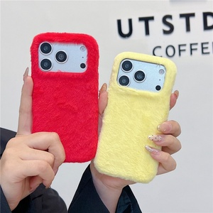 Funda de Teléfono de Felpa Peluda de Colores Sólidos para Invierno Coreano, para iPhone 17 Air 16 15 14 Pro Max, Funda de Piel para iPhone 17 Pro Max - Product Image 4