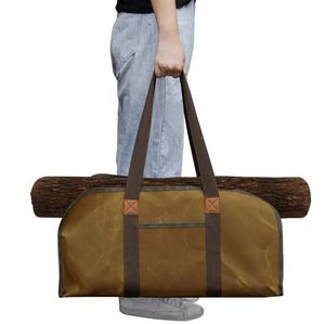 Free Sample Heavy Duty <b>Log</b> Carrier <b>for</b> Firewood, Waxed Canvas Durable <b>Fireplace</b> Wood <b>Holder</b> Tote Bag - Product Image 5