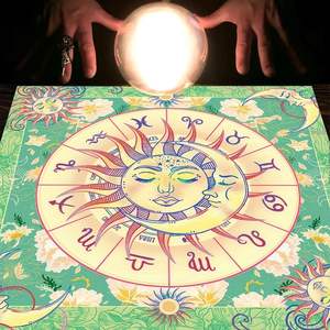 Tarots Nappe Divinations Couverture de Table <span class=keywords><strong>Oracles</strong></span> Jeu de Société Tapis Carré Autel Nappe Divinations Nappe en Stock - Product Image 6