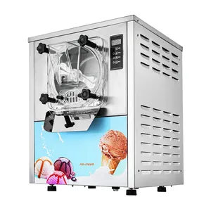 Pembuat es krim baja tahan karat Batch otomatis Freezer Gelato membuat penjual komersial mesin es krim keras untuk bisnis