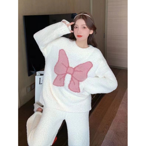 Pigiama caldo autunno e inverno da <span class=keywords><strong>donna</strong></span> carino in pile di corallo con più tessuto di flanella di velluto Internet Hot Sweet - Product Image 6