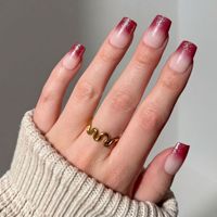Uñas Postizas de Alta Gama, Degradado en Tonos Nude, Estilo Francés, Fáciles de Usar, Simples y Versátiles, Precio de Fábrica