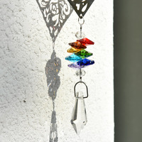 Attrape-soleil, article transfrontalier très demandé de Yiwu, carillon éolien en métal et cristal coloré au design pastoral, décoration suspendue DIY en forme de papillon pour