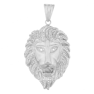 Vente chaude européenne : Bijoux punk hip-hop pour hommes, pendentif tête de lion en or 18 carats, style acier inoxydable 316L - Product Image 6