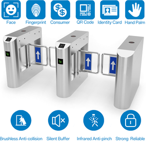 Mingxu अनुकूलन योग्य स्विंग बाधा गेट फिंगरप्रिंट प्रणाली एकीकरण qr कोड/फिंगरप्रिंट/फेस/हैंड पाम टर्नस्टिल - Product Image 1