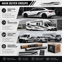 Kit de décalcomanies personnalisées grand format pour carrosserie de voiture, autocollants en vinyle PVC à rayures de course pour SUV et berlines, modification DIY