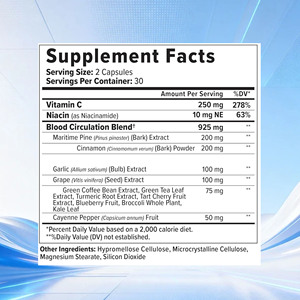Cápsulas de Óxido Nítrico OEM/ODM, Suplemento Dietético con Vitamina C que Aumenta la Producción de Óxido Nítrico en un 230% - Product Image 2