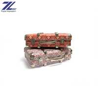 Boîte cadeau de l'Aïd, boîte à dragées de mariage écologique en forme de valise vintage avec matériaux recyclés, motif géométrique rouge brique