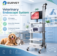 Système d'endoscopie vétérinaire de bureau EURVET avec capteur CMOS 8,0 mm, imagerie HD, moniteur sur chariot pour clinique vétérinaire