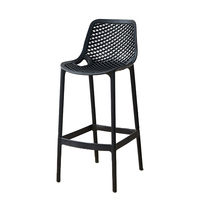 Chaise haute de bar de luxe pour la maison, chaise commerciale en plastique PP intégral pour îlot de cuisine, restaurant, bistrot, hôtel, événements